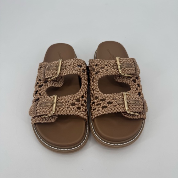 Universal Thread Women's Tan Kylie Woven Two Band Footbed Sandals Size 8 - Picture 5 of 8